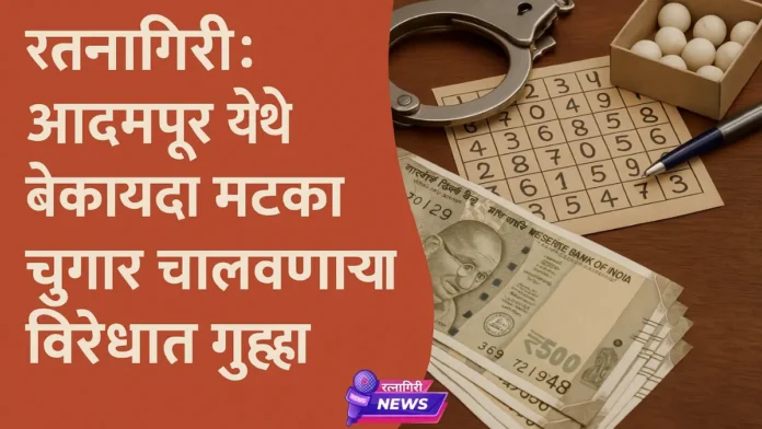 रत्नागिरी आदमपूर येथे बेकायदा मटका जुगार चालवणाऱ्याविरोधात गुन्हा रत्नागिरी आदमपूर येथे बेकायदा मटका जुगार चालवणाऱ्याविरोधात गुन्हा